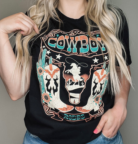 Black Cowboy Rodeo Tee